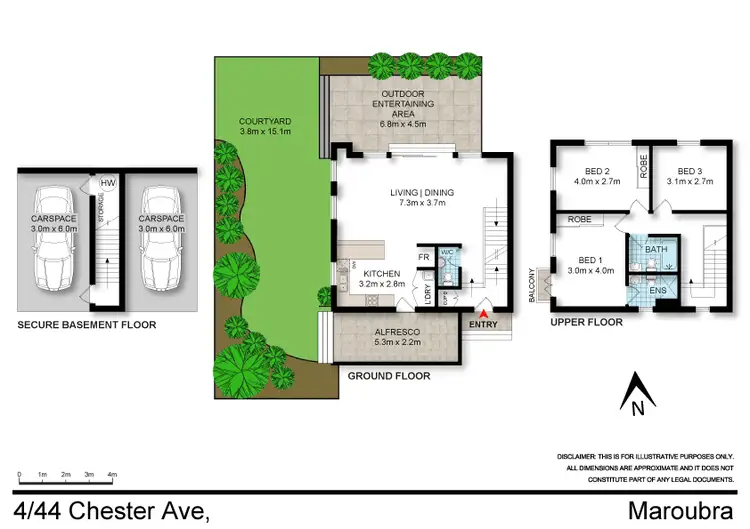 Floorplan of Homely townhouse listing, 4/44 Chester Avenue, Maroubra NSW 2035