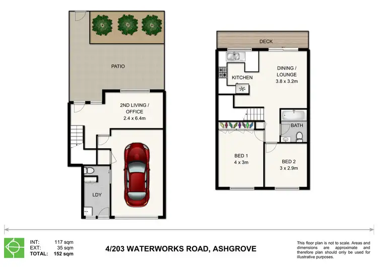Floorplan of Homely townhouse listing, 4/203 Waterworks Road, Ashgrove QLD 4060