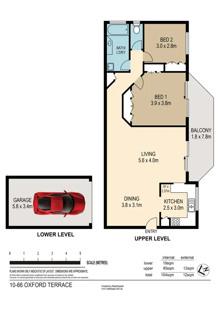 Floorplan of Homely unit listing, 10/66 Oxford Terrace, Taringa QLD 4068