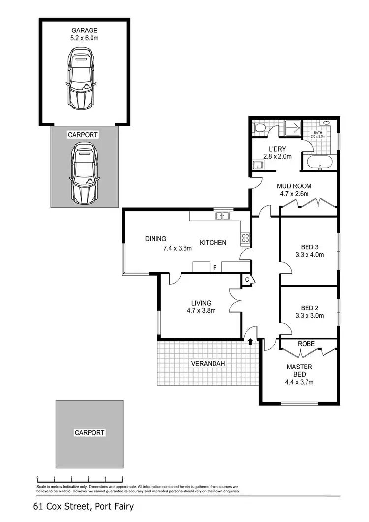 Floorplan of Homely house listing, 61 Cox Street, Port Fairy VIC 3284
