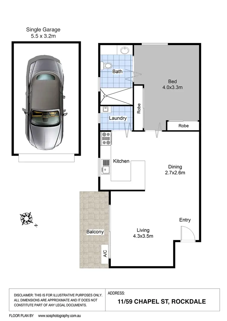 Floorplan of Homely unit listing, 11/59-61 Chapel Street, Rockdale NSW 2216
