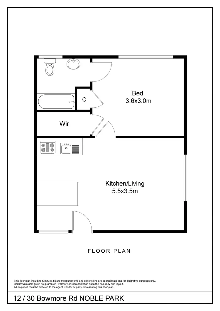 Floorplan of Homely unit listing, 12/30 Bowmore Road, Noble Park VIC 3174