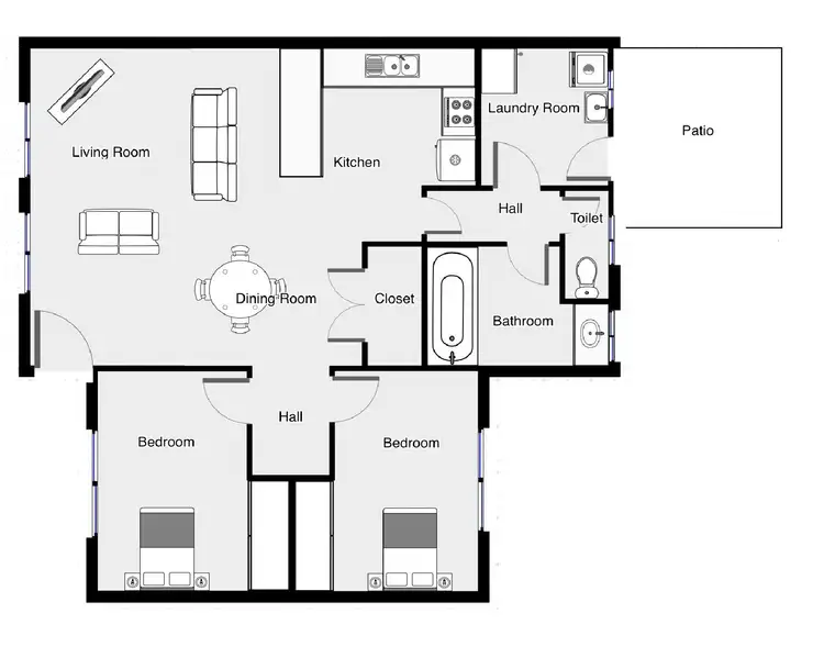 Floorplan of Homely block of units listing, Unit 1-3, 420 Etiwanda Avenue, Mildura VIC 3500
