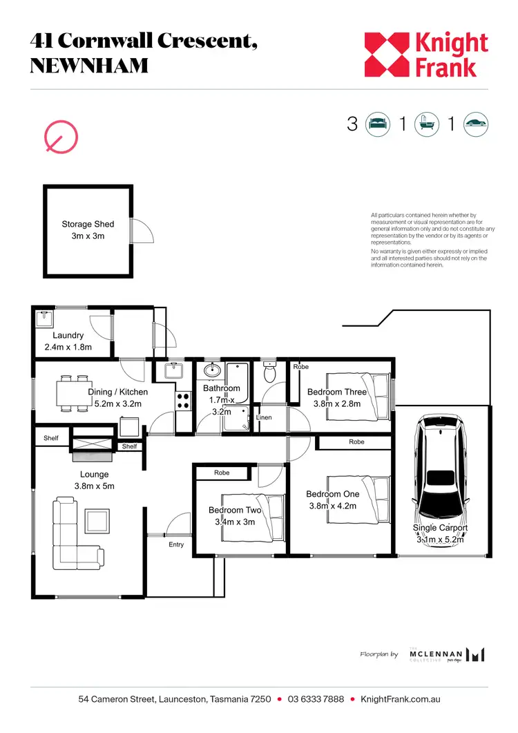 Floorplan of Homely house listing, 41 Cornwall Crescent, Newnham TAS 7248