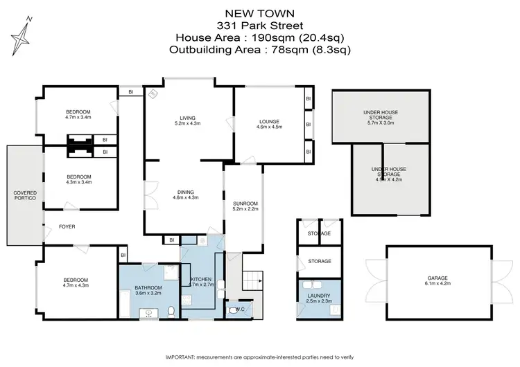Floorplan of Homely house listing, 331 Park Street, New Town TAS 7008