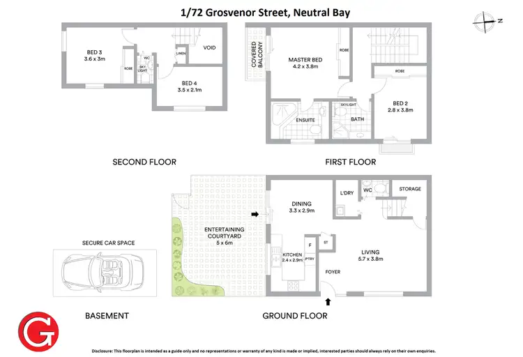 Floorplan of Homely townhouse listing, 1/72 Grosvenor Street, Neutral Bay NSW 2089