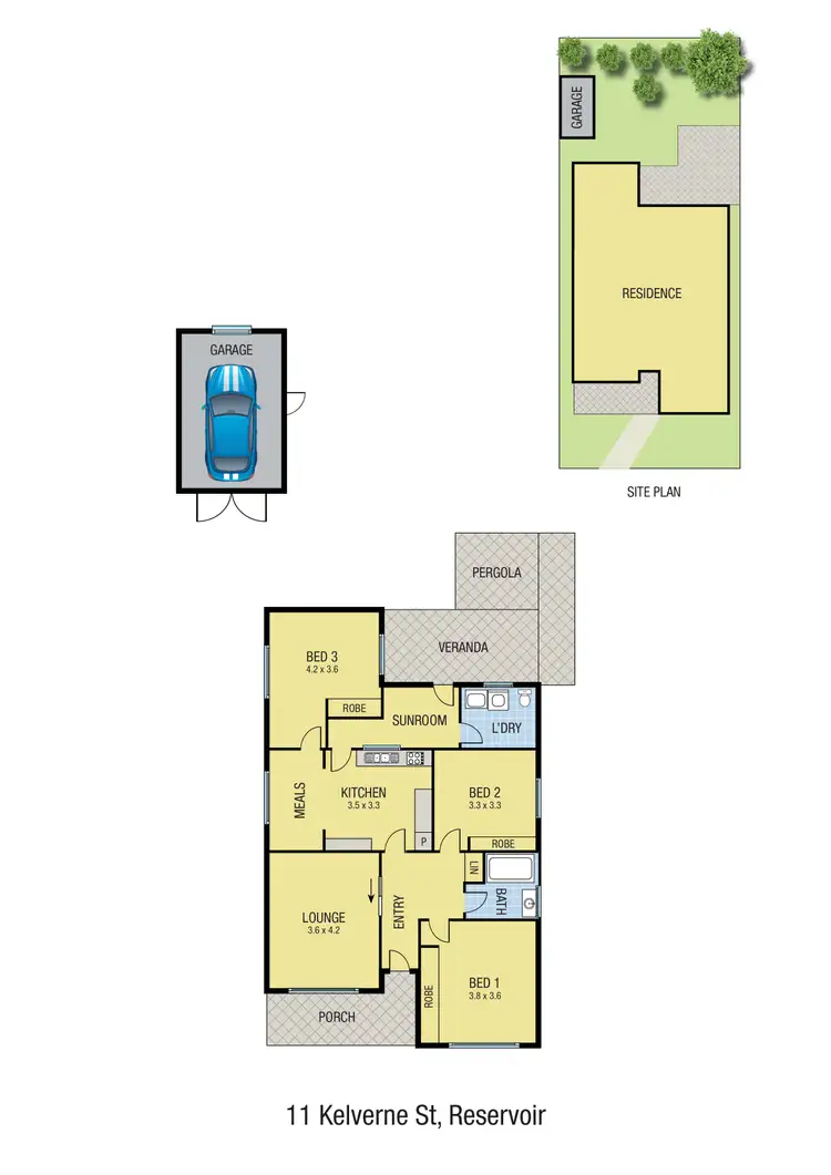 Floorplan of Homely house listing, 11 Kelverne Street, Reservoir VIC 3073