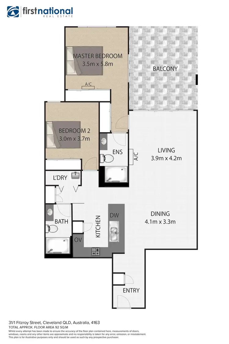 Floorplan of Homely unit listing, 31/1 Fitzroy Street, Cleveland QLD 4163