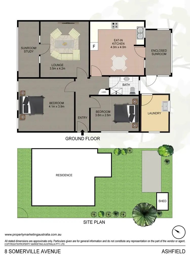 Floorplan of Homely semi-detached listing, 8 Somerville Avenue, Ashfield NSW 2131