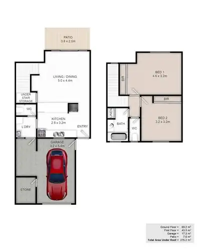 Floorplan of Homely townhouse listing, 7/21-23 Tuffley Street, West End QLD 4810