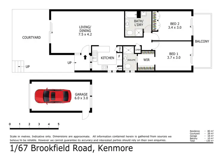 Floorplan of Homely townhouse listing, 1/67 Brookfield Road, Kenmore QLD 4069