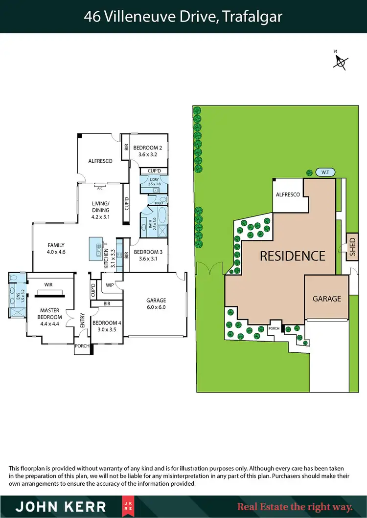Floorplan of Homely house listing, 46 Villeneuve Drive, Trafalgar VIC 3824