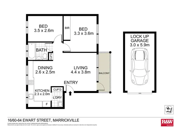 Floorplan of Homely unit listing, 16/60 Ewart Street, Marrickville NSW 2204