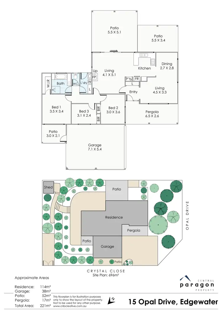 Floorplan of Homely house listing, 15 Opal Drive, Edgewater WA 6027