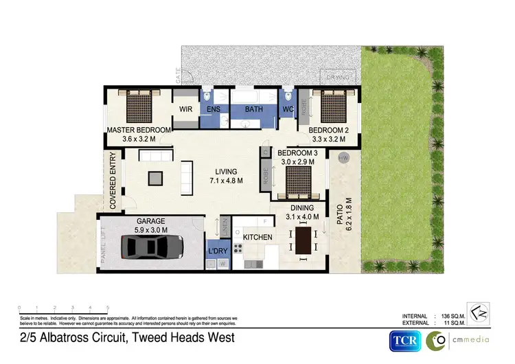 Floorplan of Homely semi-detached listing, 2/5 Albatross Circuit, Tweed Heads West NSW 2485