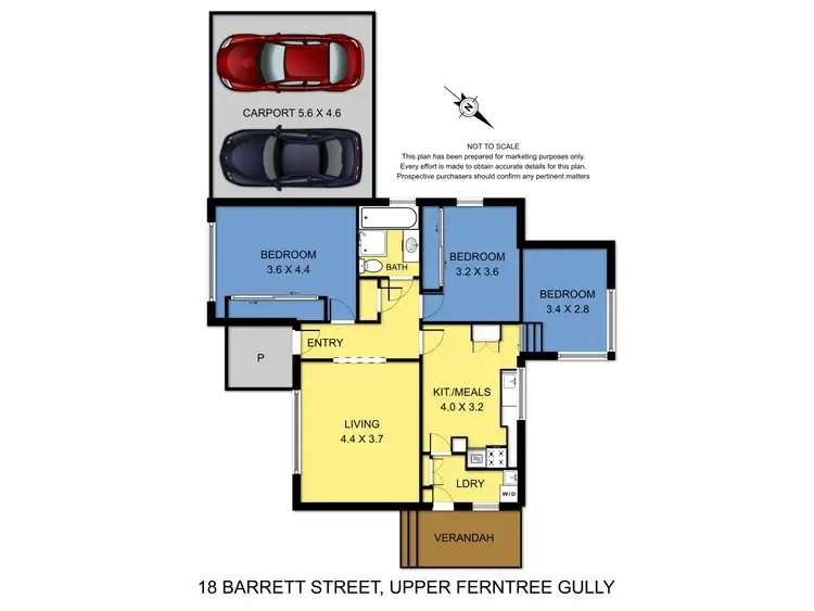 Floorplan of Homely house listing, 18 Barrett Street, Upper Ferntree Gully VIC 3156