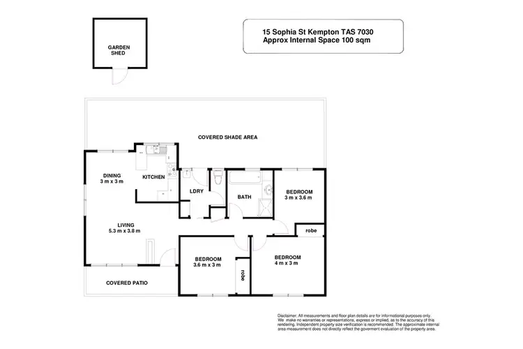 Floorplan of Homely house listing, 15 Sophia Street, Kempton TAS 7030