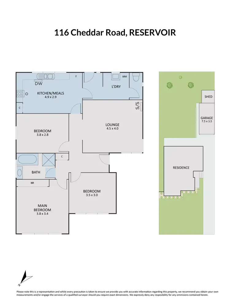 Floorplan of Homely house listing, 116 Cheddar Road, Reservoir VIC 3073
