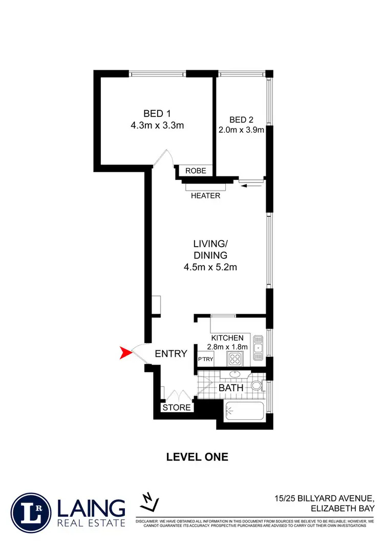 Floorplan of Homely apartment listing, 15/25 Billyard Avenue, Elizabeth Bay NSW 2011