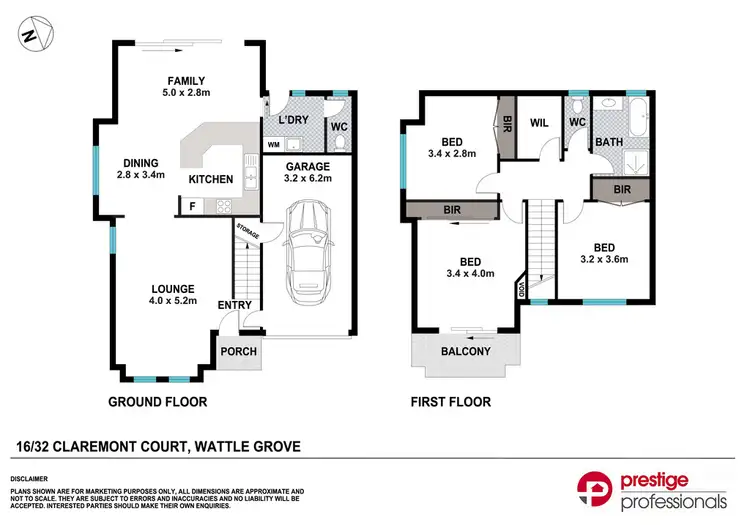 Floorplan of Homely townhouse listing, 16/32 Claremont Court, Wattle Grove NSW 2173