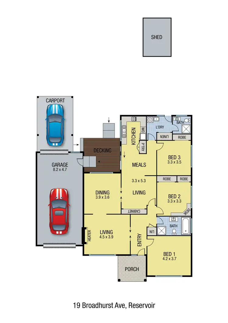 Floorplan of Homely house listing, 19 Broadhurst Avenue, Reservoir VIC 3073
