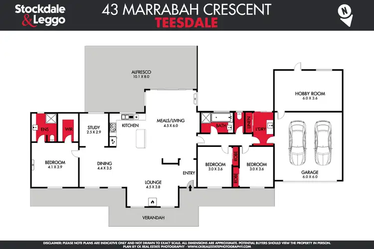Floorplan of Homely house listing, 43 Marrabah Crescent, Teesdale VIC 3328