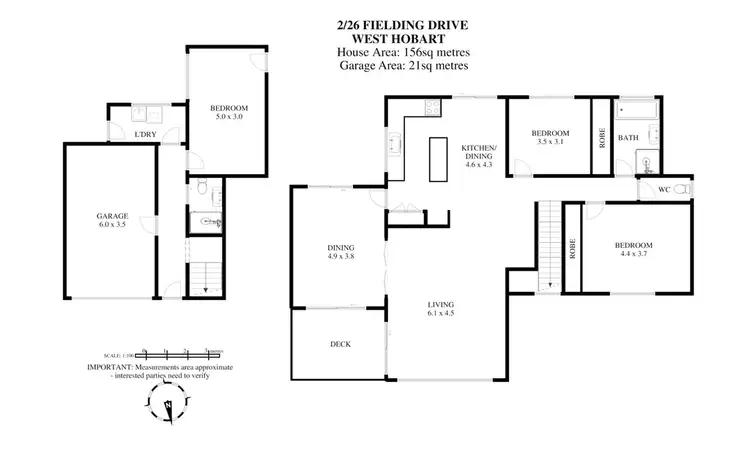 Floorplan of Homely house listing, 2/26 Fielding Drive, West Hobart TAS 7000