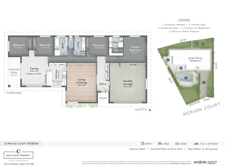 Floorplan of Homely house listing, 6 Merion Court, Robina QLD 4226