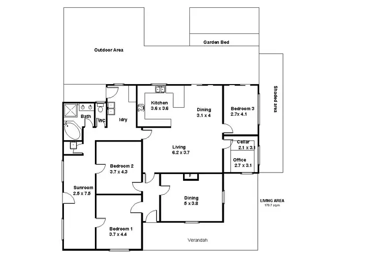 Floorplan of Homely house listing, 1a Pyap Street, Loxton SA 5333