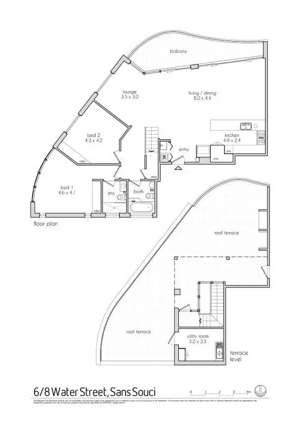 Floorplan of Homely apartment listing, 6/8 Water Street, Sans Souci NSW 2219