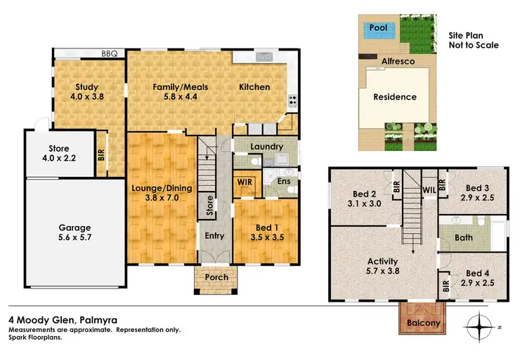 Floorplan of Homely house listing, 4 Moody Glen, Palmyra WA 6157