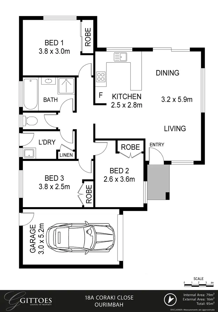 Floorplan of Homely semi-detached listing, 18a Coraki Place, Ourimbah NSW 2258