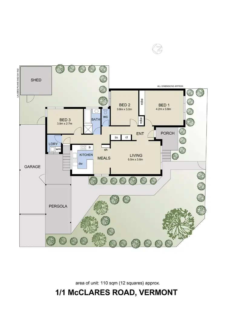 Floorplan of Homely unit listing, 1/1 McClares Road, Vermont VIC 3133