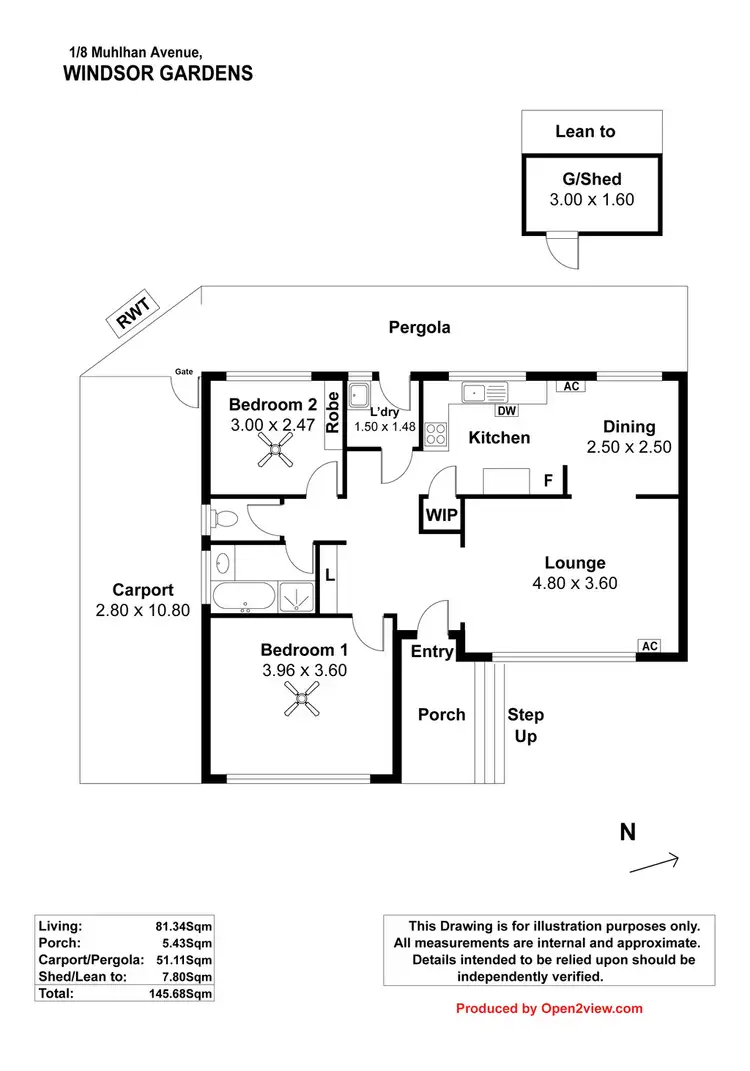 Floorplan of Homely unit listing, 1/8 Muhlhan Avenue, Windsor Gardens SA 5087