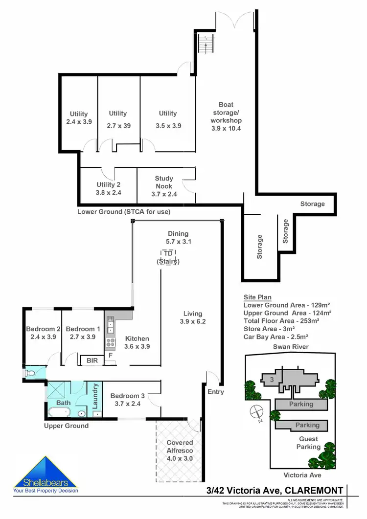 Floorplan of Homely apartment listing, 3/42 Victoria Avenue, Claremont WA 6010