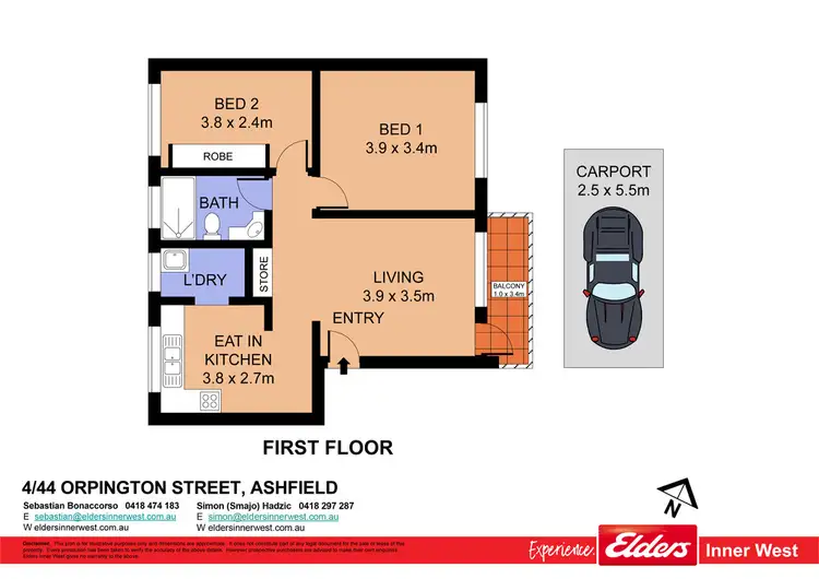 Floorplan of Homely unit listing, 4/44 Orpington Street, Ashfield NSW 2131