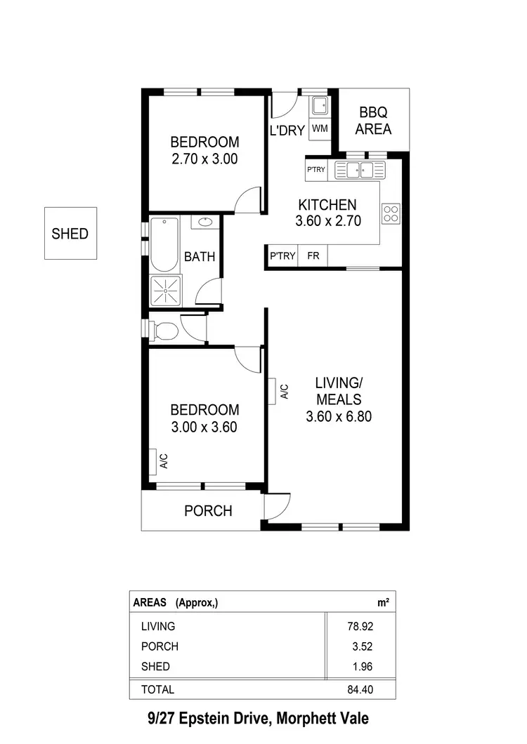 Floorplan of Homely unit listing, 9/27 Epstein Drive, Morphett Vale SA 5162