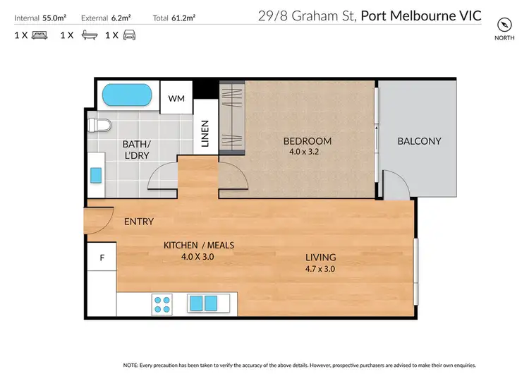 Floorplan of Homely apartment listing, 29/8 Graham Street, Port Melbourne VIC 3207