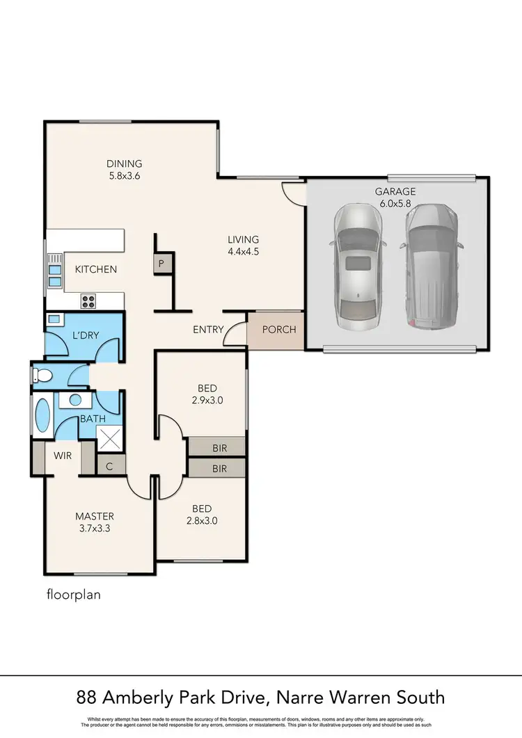 Floorplan of Homely house listing, 88 Amberly Park Drive, Narre Warren South VIC 3805