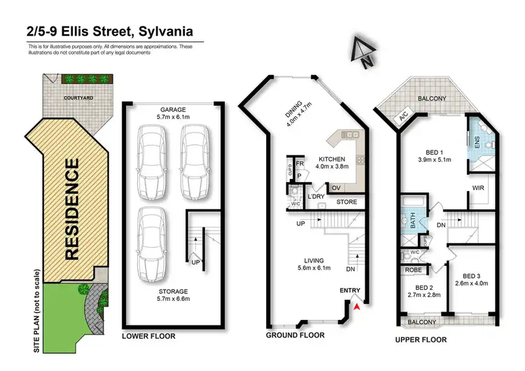 Floorplan of Homely townhouse listing, 2/5-9 Ellis Street, Sylvania NSW 2224