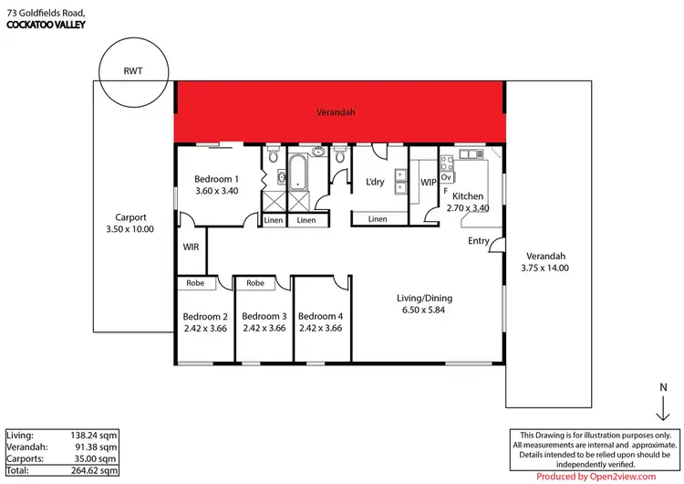 Floorplan of Homely house listing, 73 Goldfields Road, Cockatoo Valley SA 5351