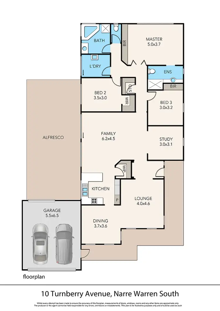 Floorplan of Homely house listing, 10 Turnberry Avenue, Narre Warren South VIC 3805