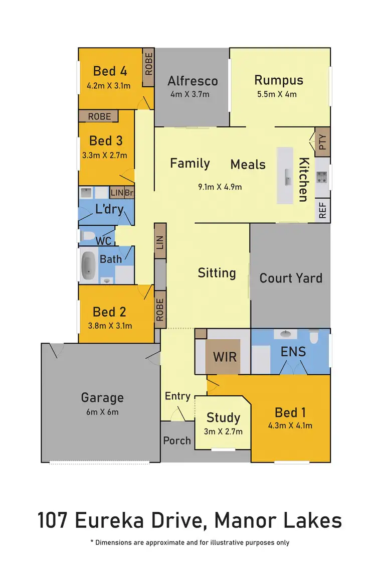 Floorplan of Homely house listing, 107 Eureka Drive, Manor Lakes VIC 3024