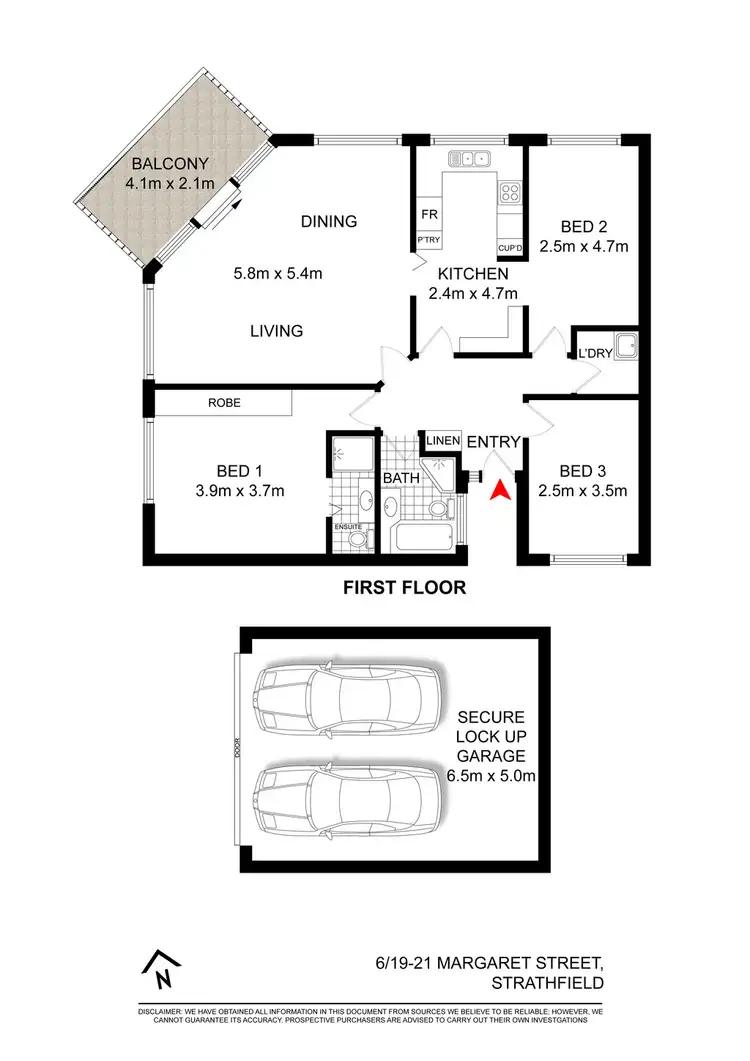 Floorplan of Homely apartment listing, 6/19-21 MARGARET STREET, Strathfield NSW 2135