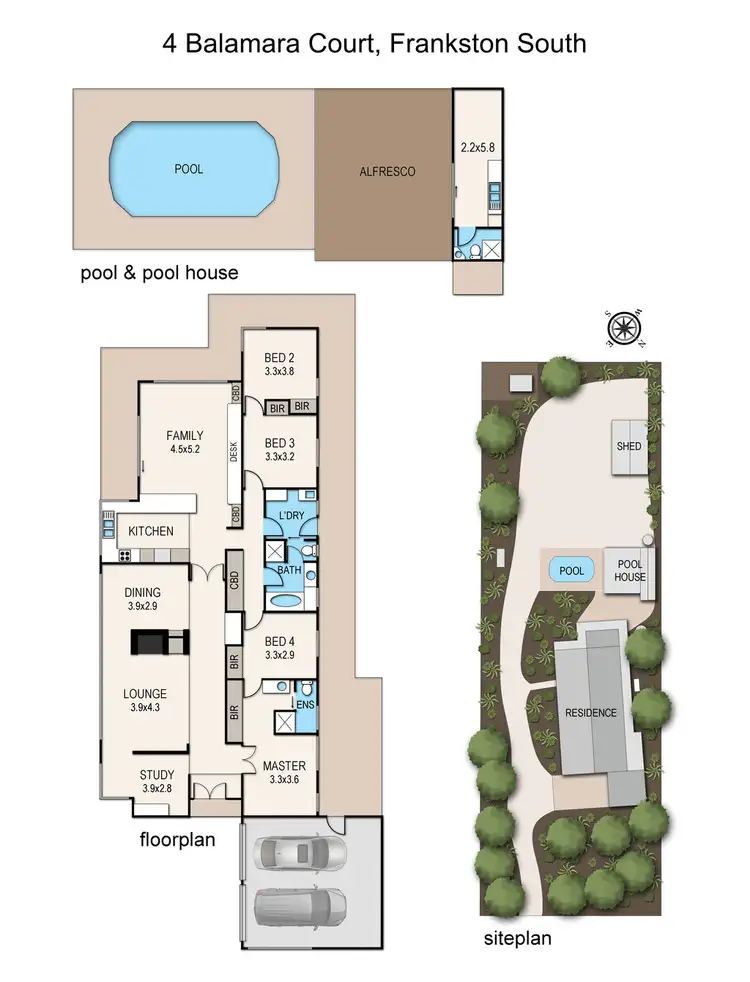 Floorplan of Homely house listing, 4 Balamara Court, Frankston South VIC 3199