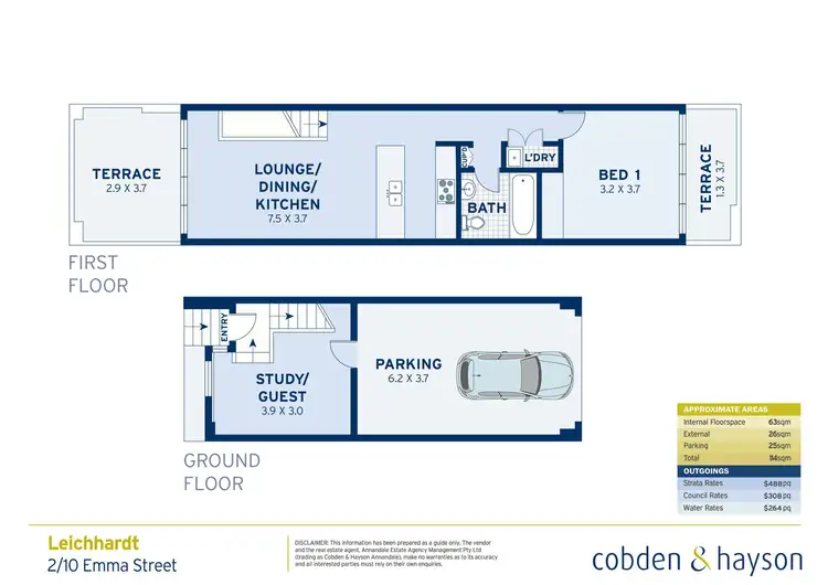 Floorplan of Homely townhouse listing, 2/10 Emma Street, Leichhardt NSW 2040