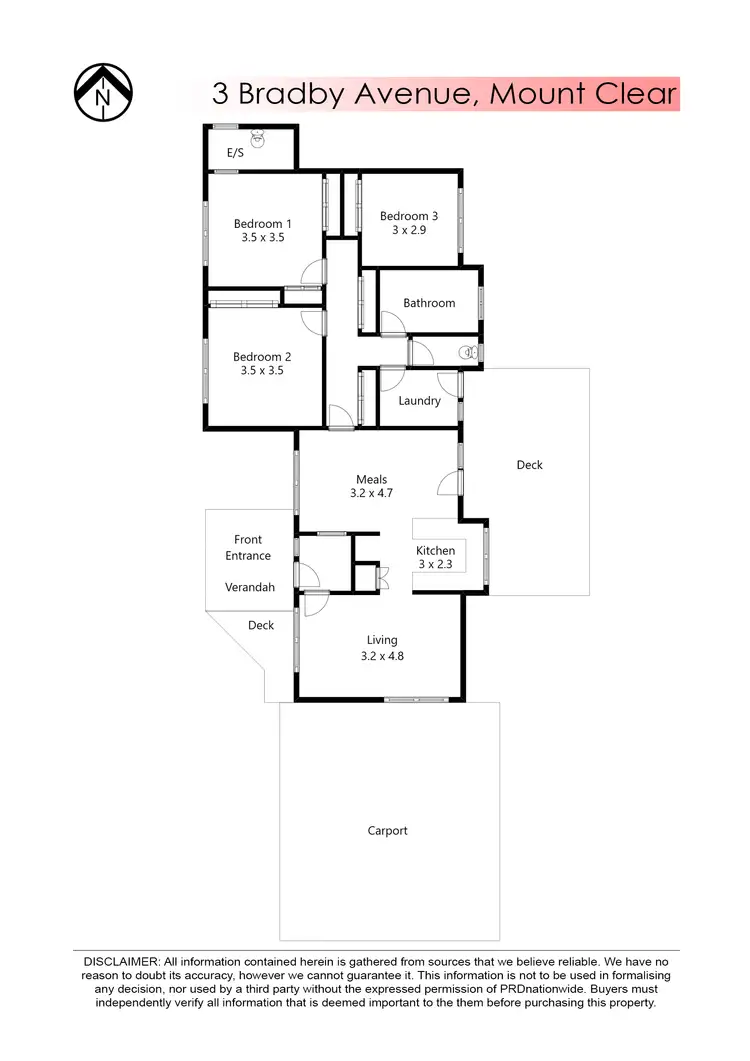 Floorplan of Homely house listing, 3 Bradby Avenue, Mount Clear VIC 3350