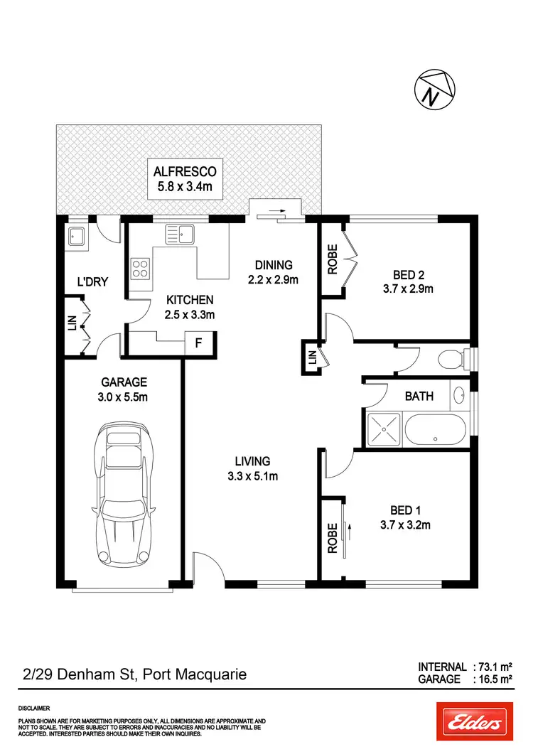 Floorplan of Homely villa listing, 2/29 Denham Street, Port Macquarie NSW 2444