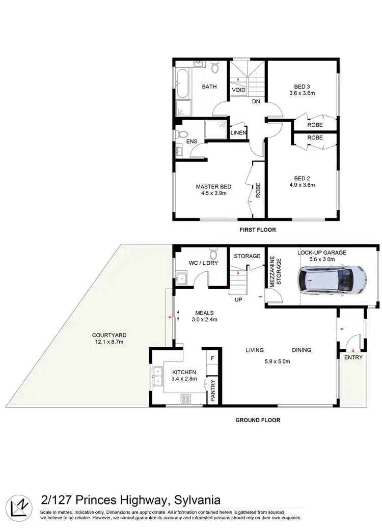 Floorplan of Homely townhouse listing, 2/127 Princes Highway, Sylvania NSW 2224