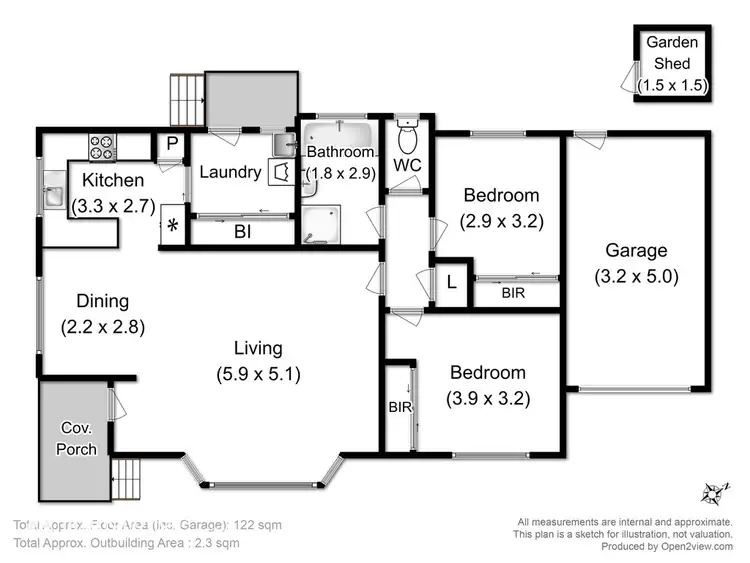 Floorplan of Homely unit listing, 1/21 Mariner Circle, Huntingfield TAS 7055